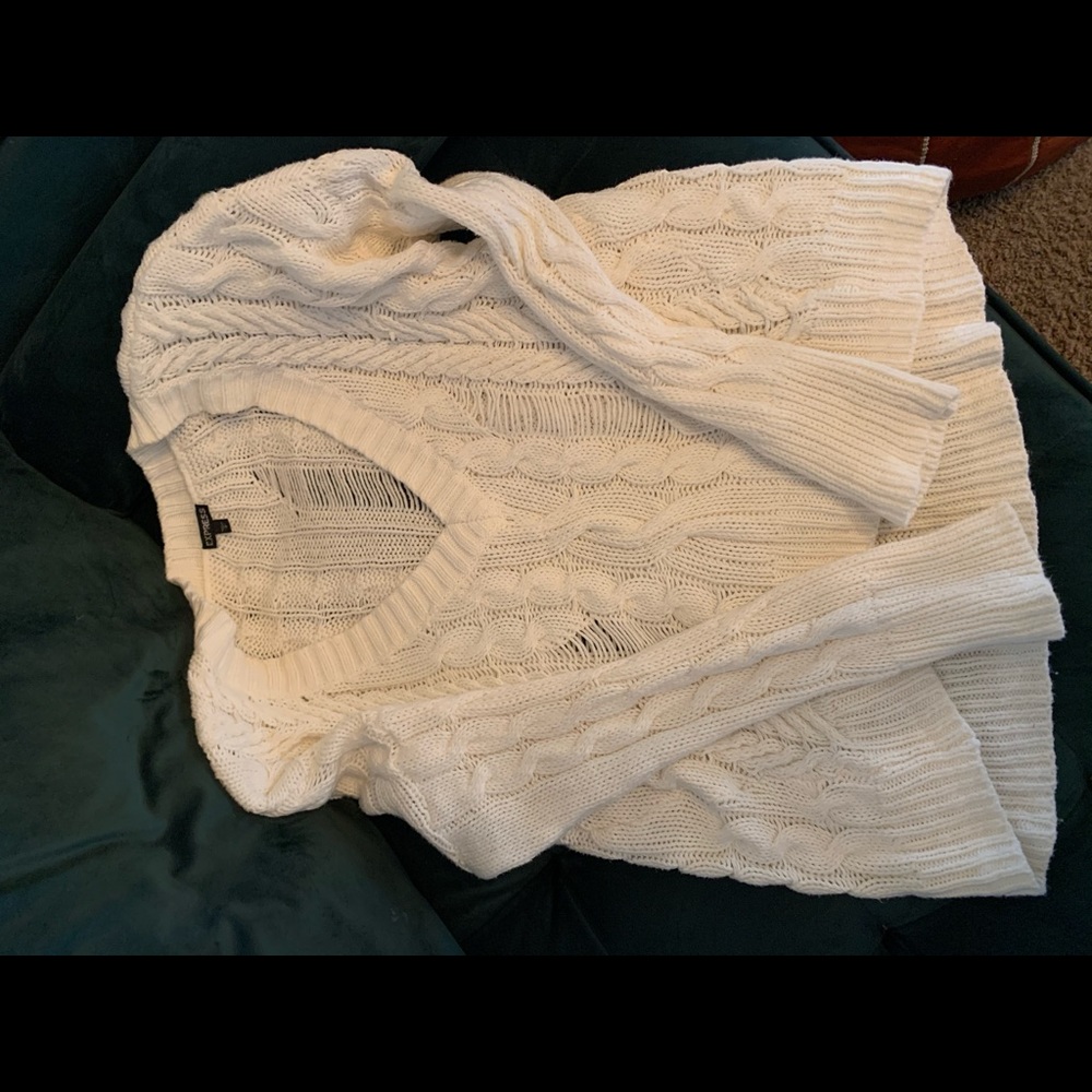 Distressed oversized sweater